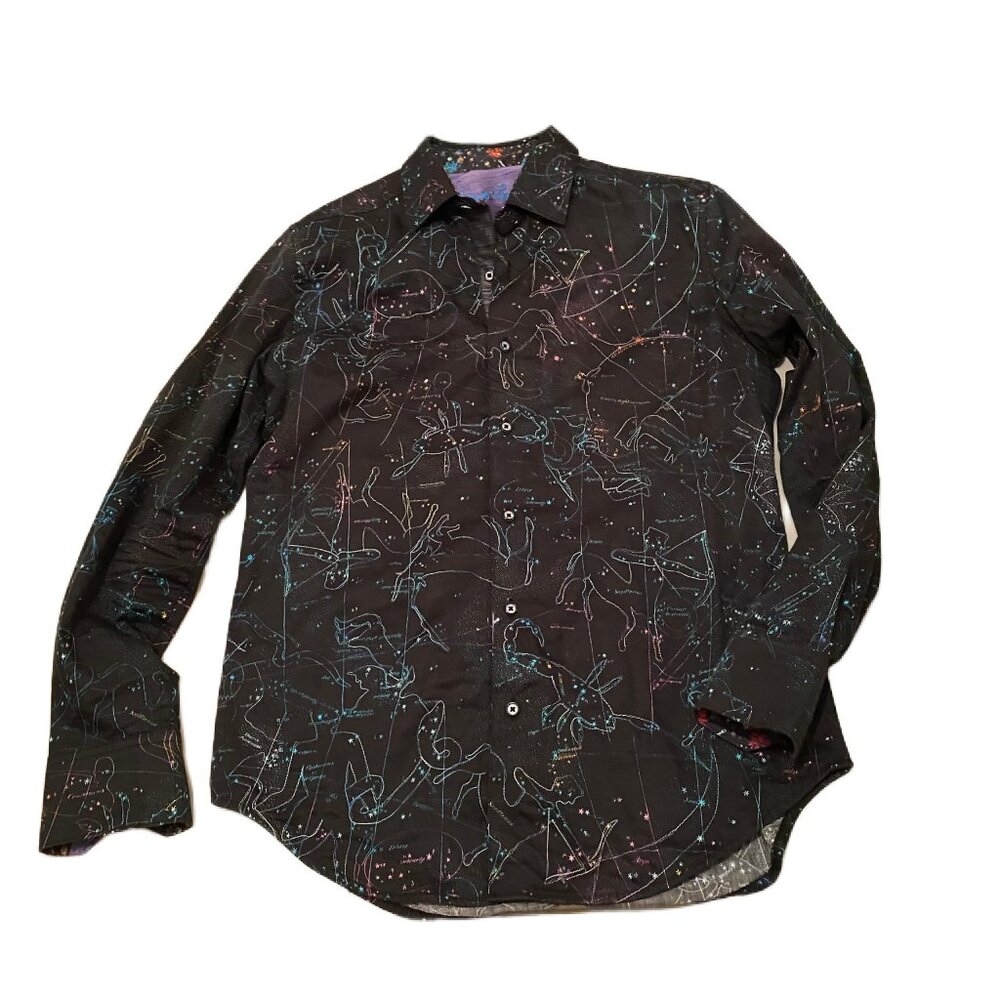 Robert Graham Shirt Mens S All Over Print Constellation Astronomy